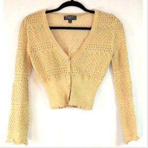 Elementz Petite Women's PM Beige Metallic L/S Top